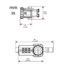 Combi-Ratchet FJM 7861H 3-Dial Hinged Combination Ratchet Lock w/ Key