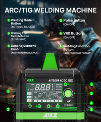 AIXZ 200A AC DC Alu TIG Welder with Foot Pedal,5in1 HF Pulse TIG Welding Machine