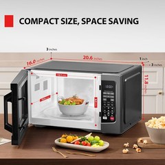 EM131A5C-BS Countertop Microwave Ovens 1.2 Cu Ft 12.4″ Removable Turntable Smart