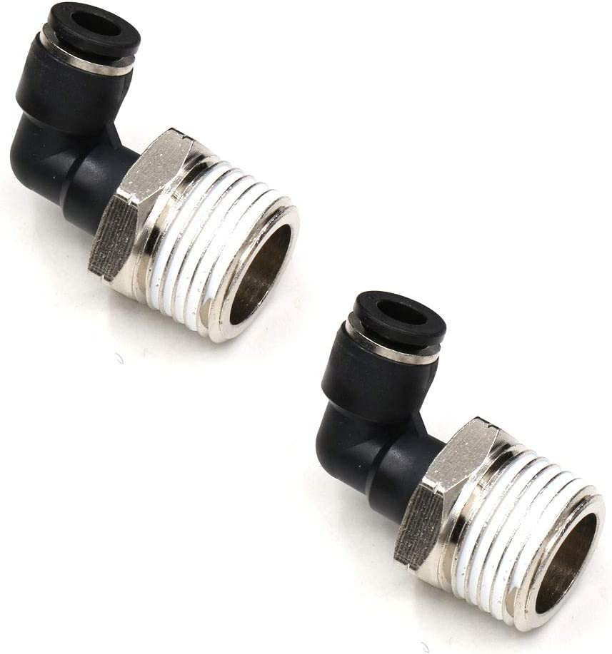 1/2 Npt Push to Connect Air Fitting 1/4 Inch OD Tubing Elbow Air Line Quick Con