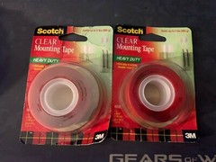 Lot of 2 Scotch Clear Mounting Tape holds up to 2 pounds 1″ x 60″ Roll New