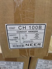 1- BOX OF 100 NEER CH100B Conduit Hanger, 3/4″, Steel NEW OLD STOCK