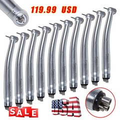 10* BURR Dental Fast High Speed Handpiece Push Turbine 4 Holes Fit NSK Pana Max