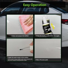 1oz White Car Paint Touch Up Auto Scratch Repair with Built-in Brush 30ml
