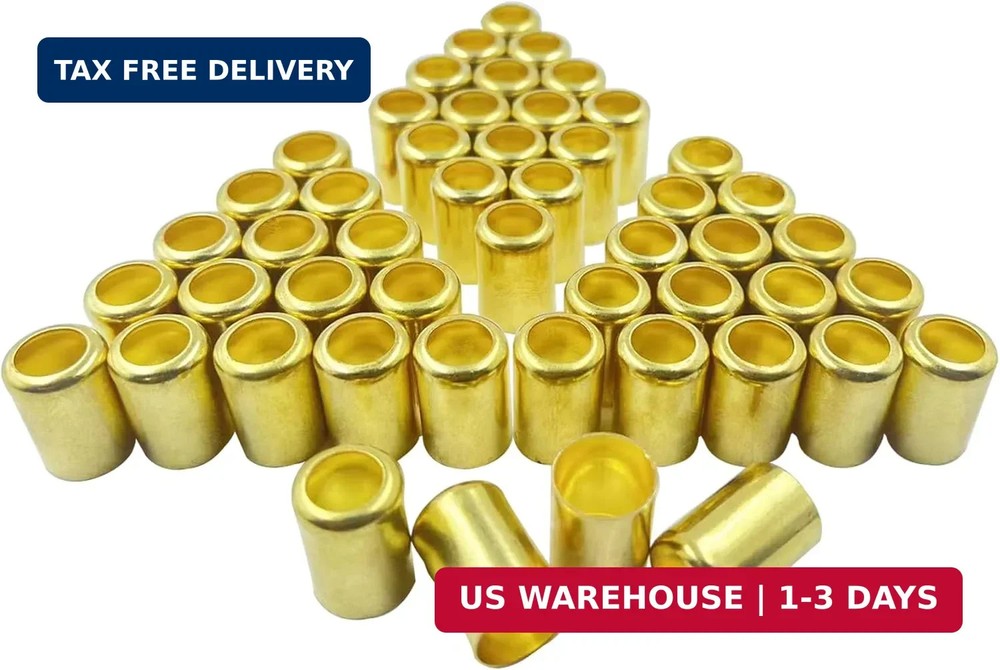 50PCS 7328 Hose Ferrules Brass Fitting, 0.656in ID x 1in Long Repair Ferrules fo
