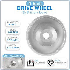 Belt Grinder 2″x72″ Wheel Kit Knife Grinder 4″ Drive 5/8″ Bore 3″ Track 2″ Idler