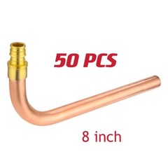 50 PCS EFIELD 8-inch 1/2″ PEX-A Expansion Copper Stub Out Elbow, Lead Free
