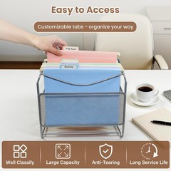 Plastic Hanging File Folders for Letter Size with 1/5 Tabs, 1.35 Inch Expansi…