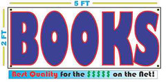 BOOKS Banner Sign w/ Vintage Retro Look for Resale Shop Antique Store New & Used