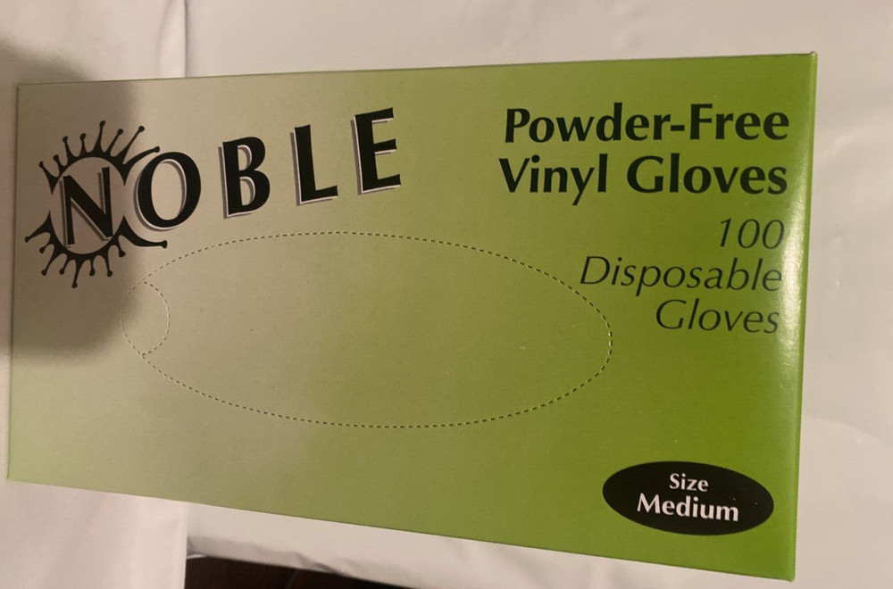Noble Products Powder-Free Disposable Clear Vinyl Gloves for Foodservice -Medium