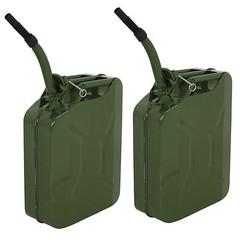 2pc 5 Gallon Jerry Can Steel Green Military Army Backup 20L Storage Tank