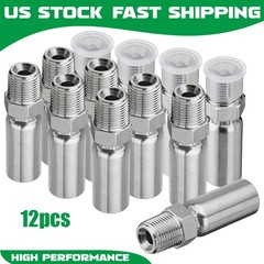12x 3/8″ NPTF Male x 1/4″ ID Hose End Crimp Fitting with Protection Cover