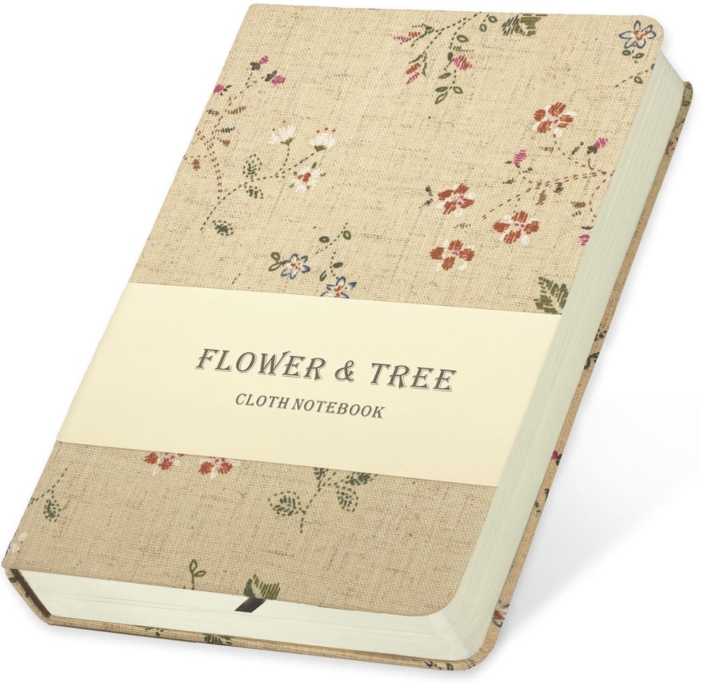ipoul Floral Linen Journal, Similar B6 (5″x7″), B6-Floral Apricot