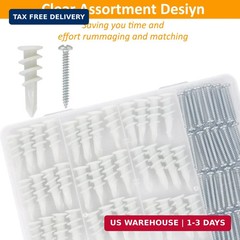 Self Drilling Drywall Anchors – 104Pcs Dry Wall Anchors and Screws Kit for Drywa