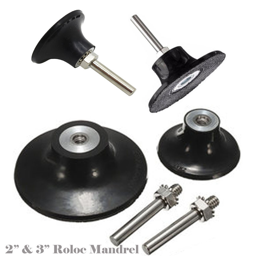 2″ and 3″ Roll Lock Roloc Type Sanding Polishing Disc Mandrel Arbor Type R 1/4″