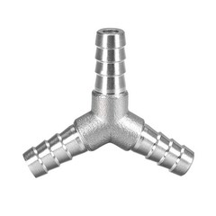 Stainless Steel 3/8″ Hose Barb Y Barbed Fitting 3 Way Wye Adapter with 3pcs H