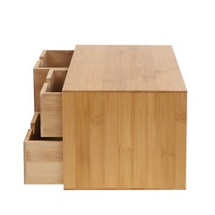 Bamboo Desk Organizer Drawer Tabletop Storage Organization Box Home