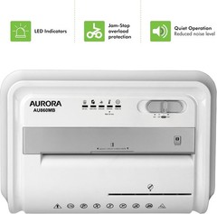 8-Sheet Micro-Cut Shredder for Paper, CDs & Credit Cards – White/Gray