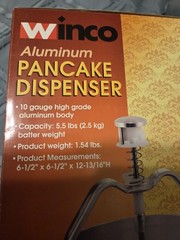 Winco Pro Aluminum Pancake Dispenser APCD-6 5.5lbs 2.5 Quart Capacity 10 Gauge