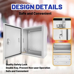 Outdoor Electrical Box 12 x 10 x 6”D NEMA 4X Enclosure Steel Box, Waterproof…