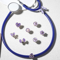 LuneCalt Bling Stethoscope Charm for Nurse – 9Pcs Resin Plastics Purple Bowko…