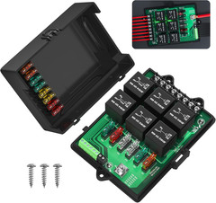 Relay Box Fuse Relay Box 12V Automotive Universal Fuse Panel with 6 Way Relays a