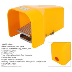 4F210-08G Pneumatic Foot Pedal Valve 5 Way 2 Position 1/4″ Nptf Four Channels
