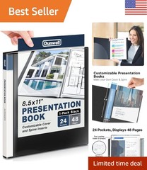 Moisture-Resistant Presentation Binder – 24 Pockets for Protecting Key Documents