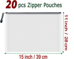 20Pcs Mesh Zipper Pouch Bags, Multipurpose Waterproof Organization Storage Bag f