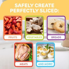 IMPRESA Easy Slice 6-in-1 Food Prep Tool – Rapid Grape & Tomato 6 IN, White