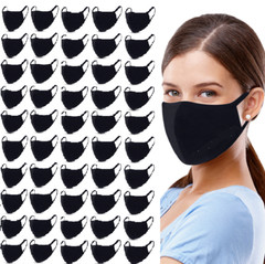 1/3/5/10/25//50/100 Black Face Mask Washable Reusable Cotton Safety Respirator