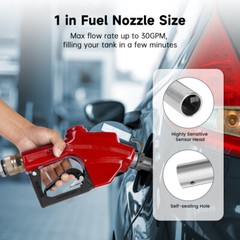 1” Auto Fuel Nozzle Auto Shut Off Diesel Transfer Nozzle W / Fuel Hose Swivel