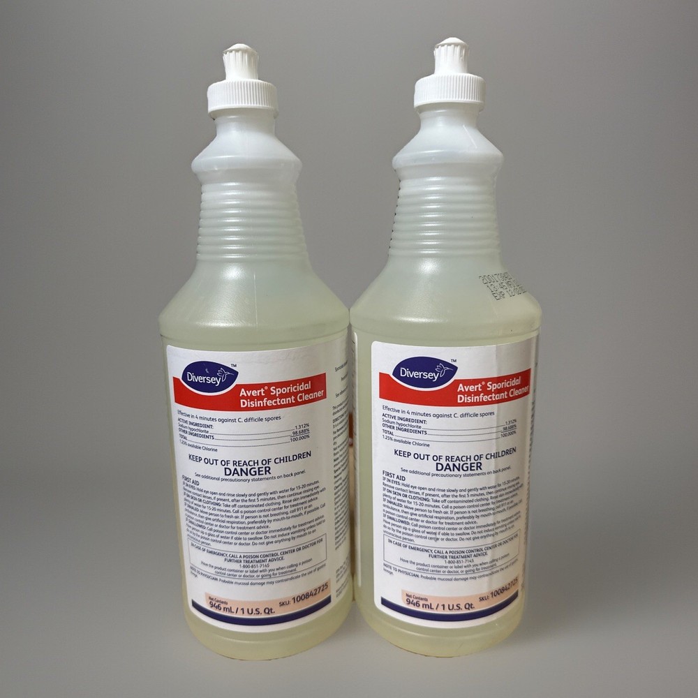 Diversey Avert Sporicidal Disinfectant Cleaner – 2 Pack – 32oz Bottles