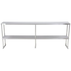 12″W x 84″L x 32″H Stainless Steel Double Deck Overshelf For Work Prep Tables