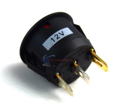 5 Pieces Red LED Round Rocker Switch 12 Volt 3 Prong Car SPST Toggle Switch New