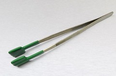 Specialty Tweezers PVC Coated Forceps Flat Tips Safe Rubber NON Marring Holding