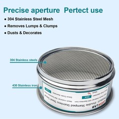 304 Stainless Steel Mesh Lab Sieve 30 Mesh 0.6mm Aperture Test Sieve 4inch10c…
