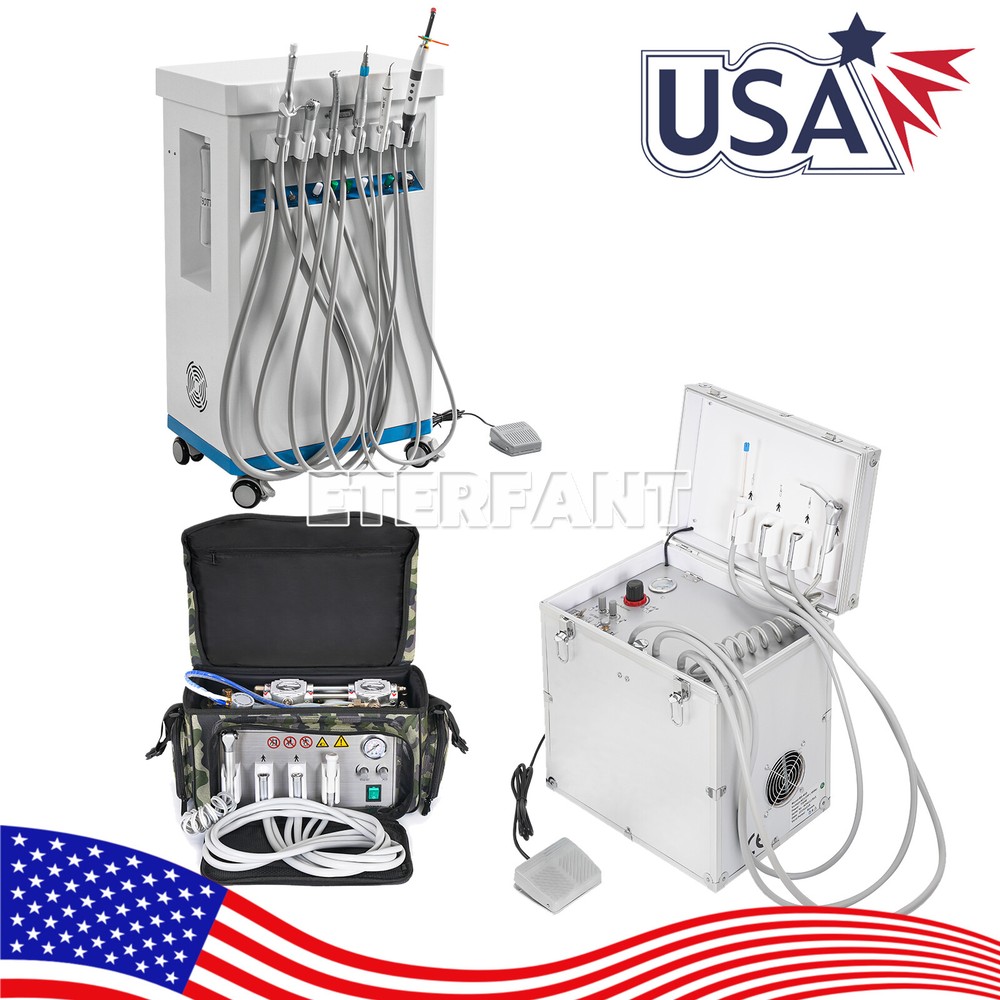 Portable Dental Unit System/Delivery Unit Air Compressor Suction System 4Hole US