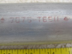 7075 T6511 ALUMINUM ROUND BAR, 1-3/4″ dia x 20-1/8″, LATHE STOCK, mfr by ALCOA