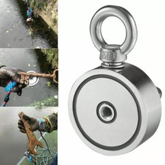 Fishing Magnet Kit Double Sided Pull Force Strong Neodymium + Rope + Carabiner