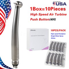 10pc ASKEADNT NSK Pana Max Style Dental High Speed Turbine Handpiece Push 4 Hole