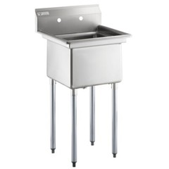 24″W x 23 1/2″L Stainless Steel One Compartment Commercial Utility Sink