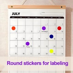 1000 Pcs Purple Round Stickers 1/2 Inch Color Circle Dot 0.5 inch,