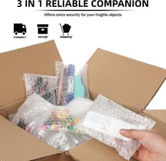 300 Pcs Clear Self Sealing Bubble Cushion Bags Double Wall Bubble Pouch Bag P…