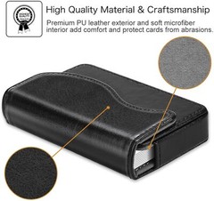 PU Leather Business Card Holder Name Card Bag Wallet Case Organizer -Black