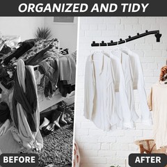 Folding Clothes Hanger Rack Swing Arm Hook Holder Clothing Hanging Garment Dr…