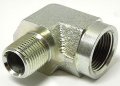 1/2″ Male NPTF x 3/4″ Female NPTF 90° Elbow Plated Steel Hydraulic <5502-08-12