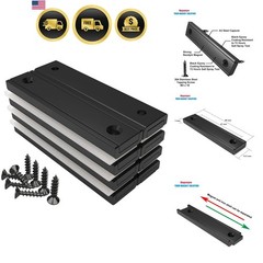 Rectangular Magnets 80 LBS Force Size 2.36″ x 0.53″ x 0.20″ Black Epoxy Coati…