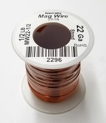 MW22-1/2, 22 Gauge Insulated Magnet Wire 1/2 Pound Roll (251′ Approx.) 22AWG