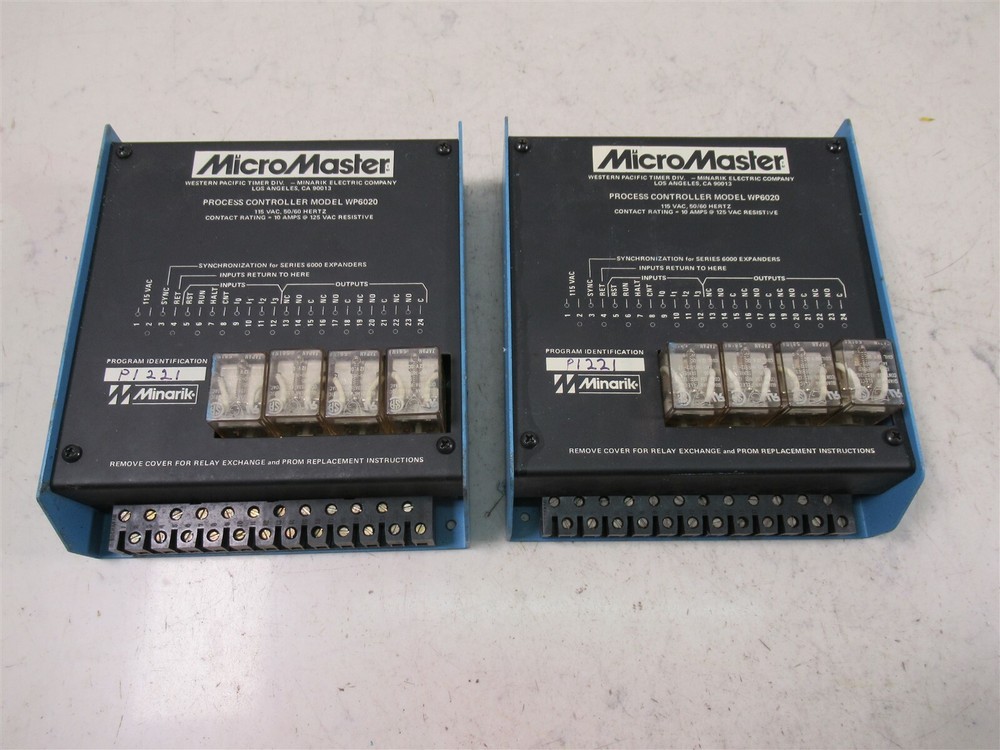 Lot of 2 Western Electric Minarik MicroMaster Process Controller Modules WP6020